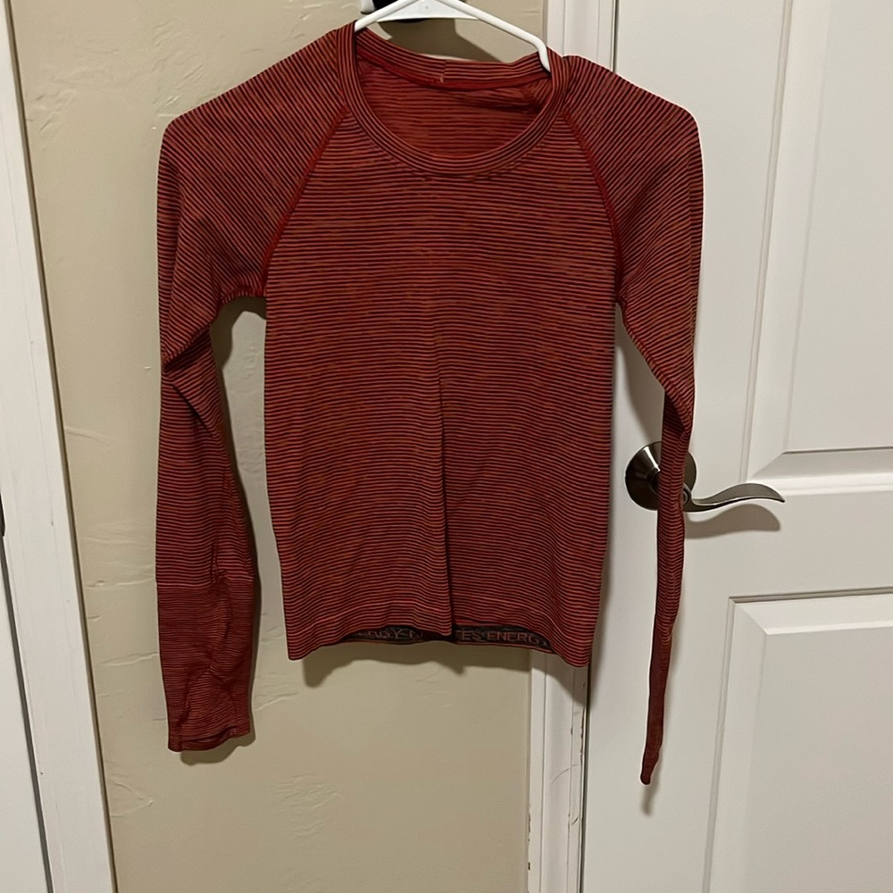 Lululemon swiftly tech long sleeve red stripes